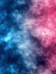 Obraz premium Abstract background with blended blue pink and white colors resembling smoke or clouds.