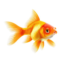 Goldfish swimming side profile