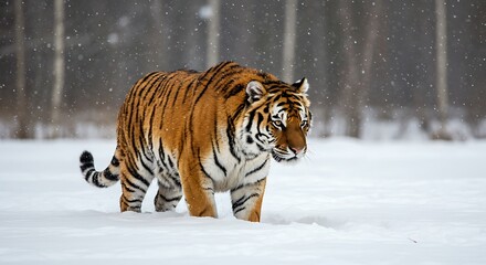 Obraz premium Siberian tiger in the snows