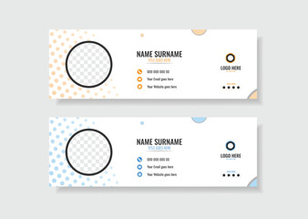 Corporate email signature template design with layout.