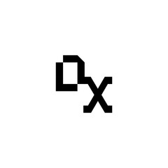 Initial square concept DX cool minimalist logo sporty style monogram Alphabet