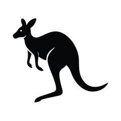 Kangaroo Vector Icon – Minimalist Animal Symbol for Wildlife, Australia, or Nature Themes