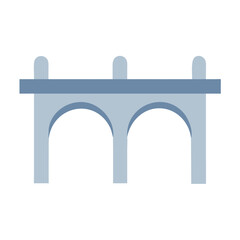 Simple bridge icon with two arches and a clean shadow beneath