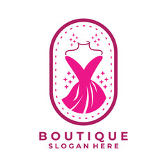 Boutique Fashion Company logo design identity, Beauty women dress logo template