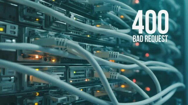 Error 400 bad request notification appears while cables are connected and lights are flickering