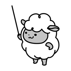 教えてくれる羊のイラスト
