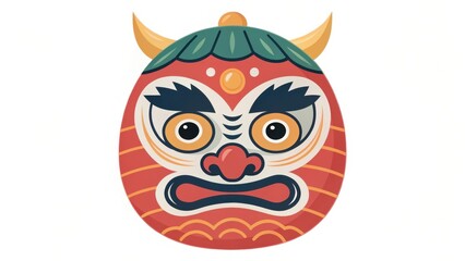 Fototapeta premium Colorful mask featuring intricate designs and expressive features, symbolizing cultural significance and artistic craftsmanship.