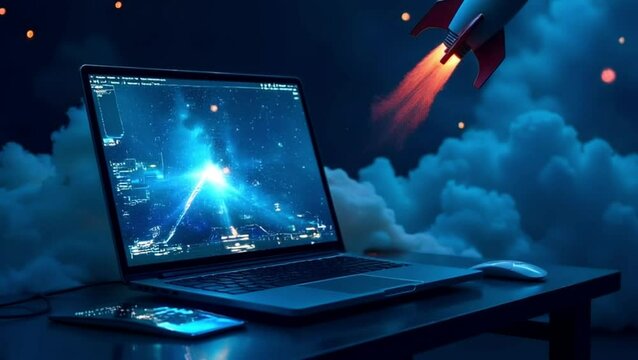 Rocket Launches from the Screen