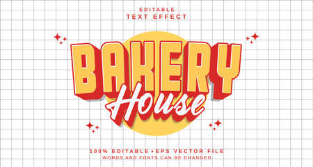 Editable text style effect - Bakery House text style theme.
