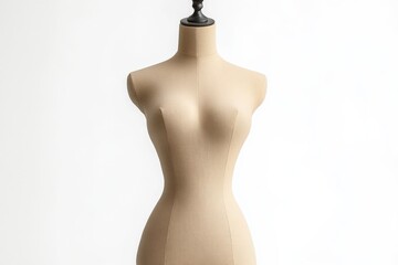 Tailors use a dress form to craft garments in a well-lit studio, showcasing skill in fashion design and fitting techniques