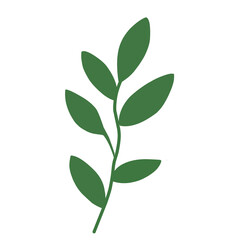 Minimalist green leaf vector illustration