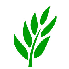 Fototapeta premium Green branch with leaves vector illustration