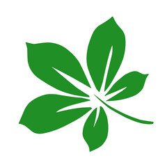 green Chestnut Leaf Vector Illustration