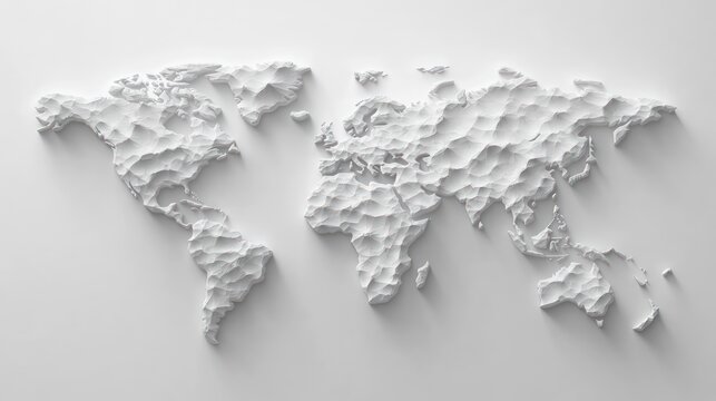 Fototapeta World map, textured, white background