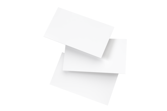 Modern Floating Business Card Mockup with front and back isolated. Template design for presentation branding identity, namecard, gift card, invitation, game card, greeting card, stationery, ads