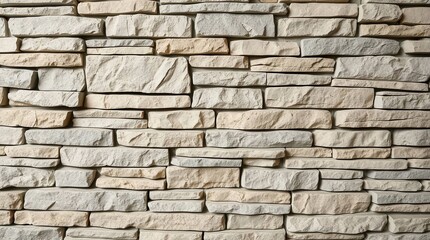 Fototapeta premium Stone Wall Texture Tan and Grey Rustic Stacked Stone