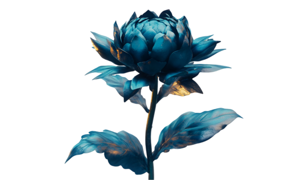 Deep blue flower, vibrant tones