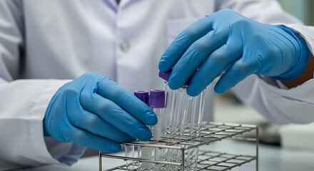 Scientist Handling Test Tubes in a Laboratory Medical Research and Analysis