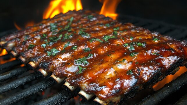 BBQ Ribs on Grill