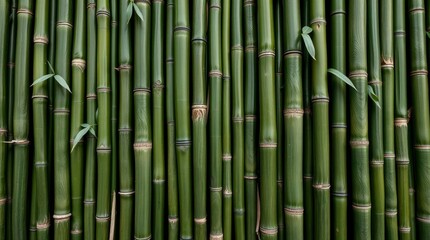 Obraz premium Dense Bamboo Forest Background Green Natural Stalks