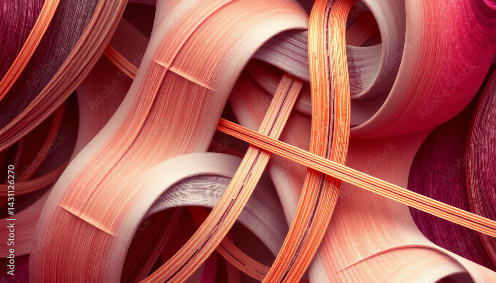 Poster colorful abstract texture with woven patterns and flowing lines evokes creativity and depth
