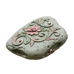decorative garden stone on a solid white background