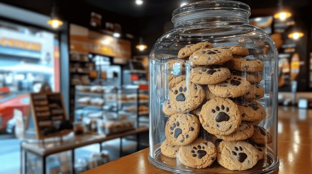 Cookies in a jar, bakery shop