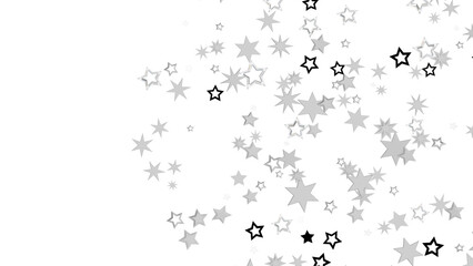 Fototapeta premium Silver Star Confetti on Black Background