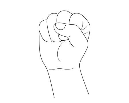 recommend clip art: 握りこぶしの手・シンプルなモノクロベクター
                    