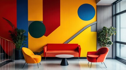 Vibrant color scheme in a modern interior design.