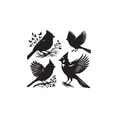Cardinal silhouette vector design symbol art illustration.