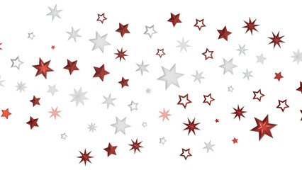 A simple, abstract pattern of red and white stars on a black background. It's a minimal and modern design, perfect for a holiday or celebratory theme.