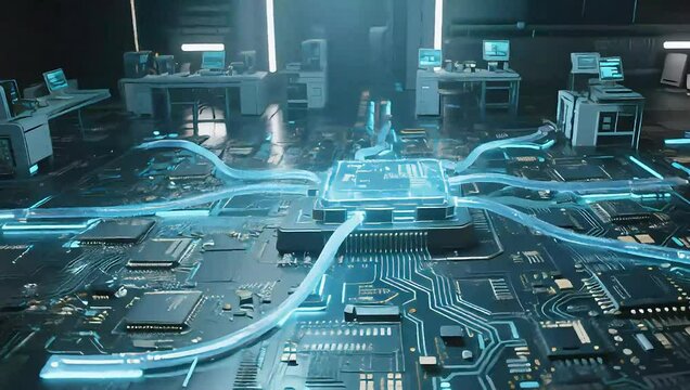 A futuristic and high-tech visual scene