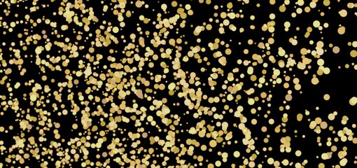 Abstract background with gold confetti on black. Perfect for celebrations, parties, and festive designs.