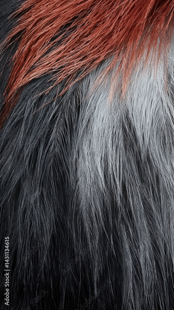 Poster Abstract Texture of Multicolored Fur with a Gradient from Brown to Gray and Black Creating a Soft and Luxurious Background for Fashion and Design