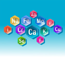 Set of microelements (minerals) useful for human health