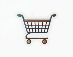 Shopping Cart Icon with Artistic Paint Splatter Effect