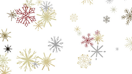 Snowflake Ballet: Exquisite 3D Illustration of Descending Festive Snowflakes in Motion