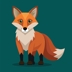 Obraz premium Cute Cartoon Fox Illustration Geometric Style Forest Animal