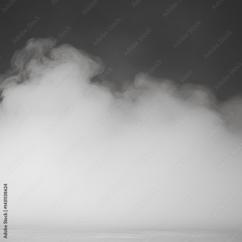 Poster ethereal white smoke gracefully swirling against a dark gray background creating a dreamy and myster