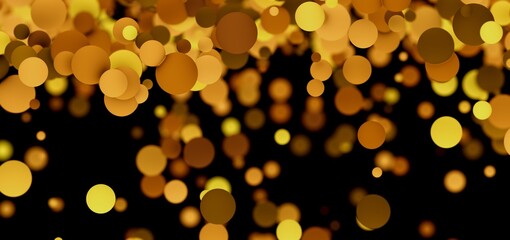 Abstract background with glowing golden circles. Perfect for festive designs.