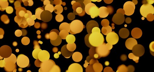 Abstract background with glowing gold bokeh circles. Perfect for festive designs.