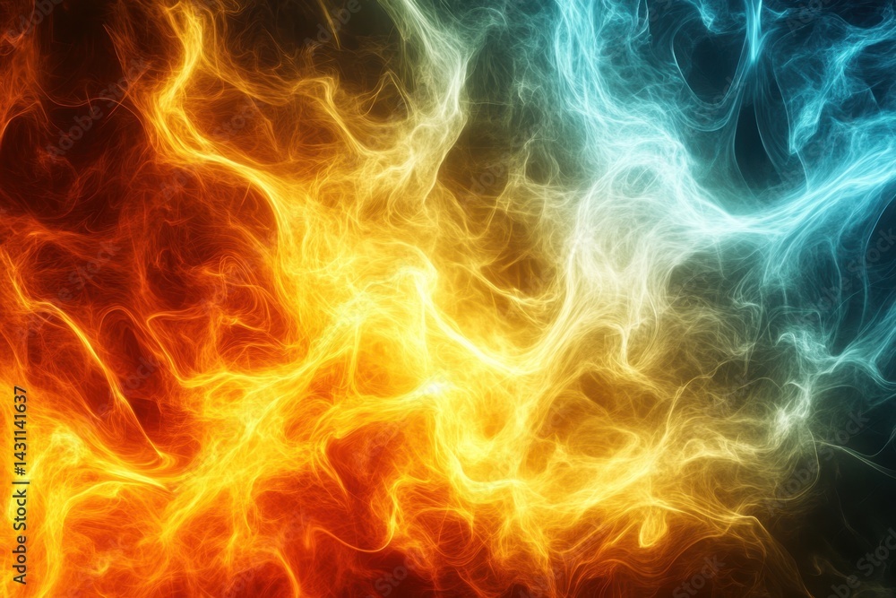 Aufkleber dynamic swirls of blue and orange light create an abstract visual experience