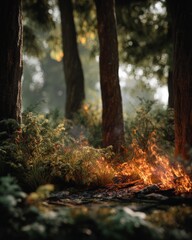 Devastating Forest Fires: The Uncontrolled Spread of Flames Through the Trees and Underbrush