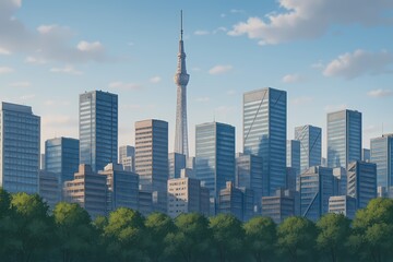Fototapeta premium Tokyo Morning Serenity