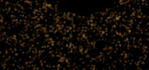 Shimmering gold bokeh lights on black. Perfect for holidays, celebrations, and luxury designs.