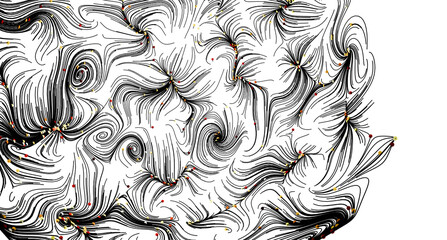 High-resolution image of abstract swirling lines and dots, perfect for backgrounds or design projects.