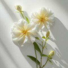 Obraz premium lily white flowers on white background