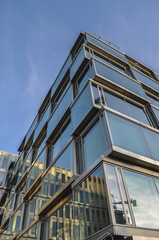 Obraz premium glass office building blue architecture office district