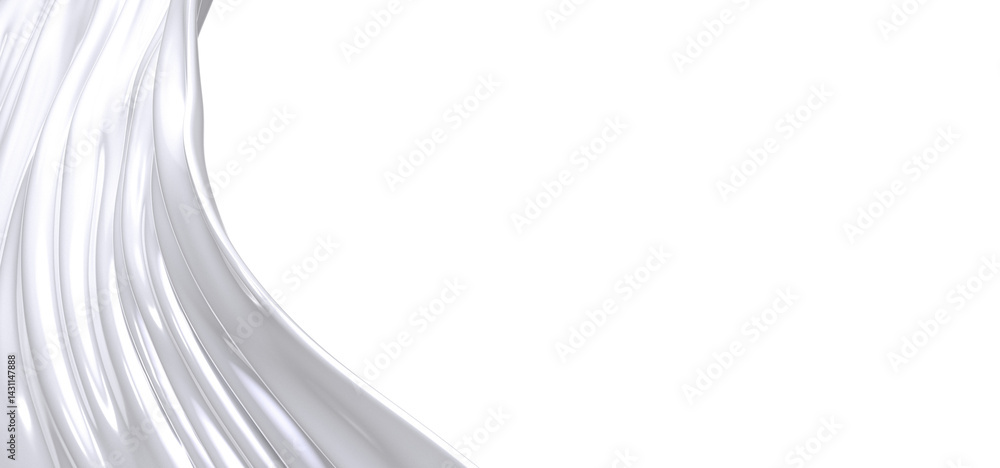 Aufkleber Close-up of a white fabric with soft folds and creases. The abstract texture creates a smooth and elegant background.